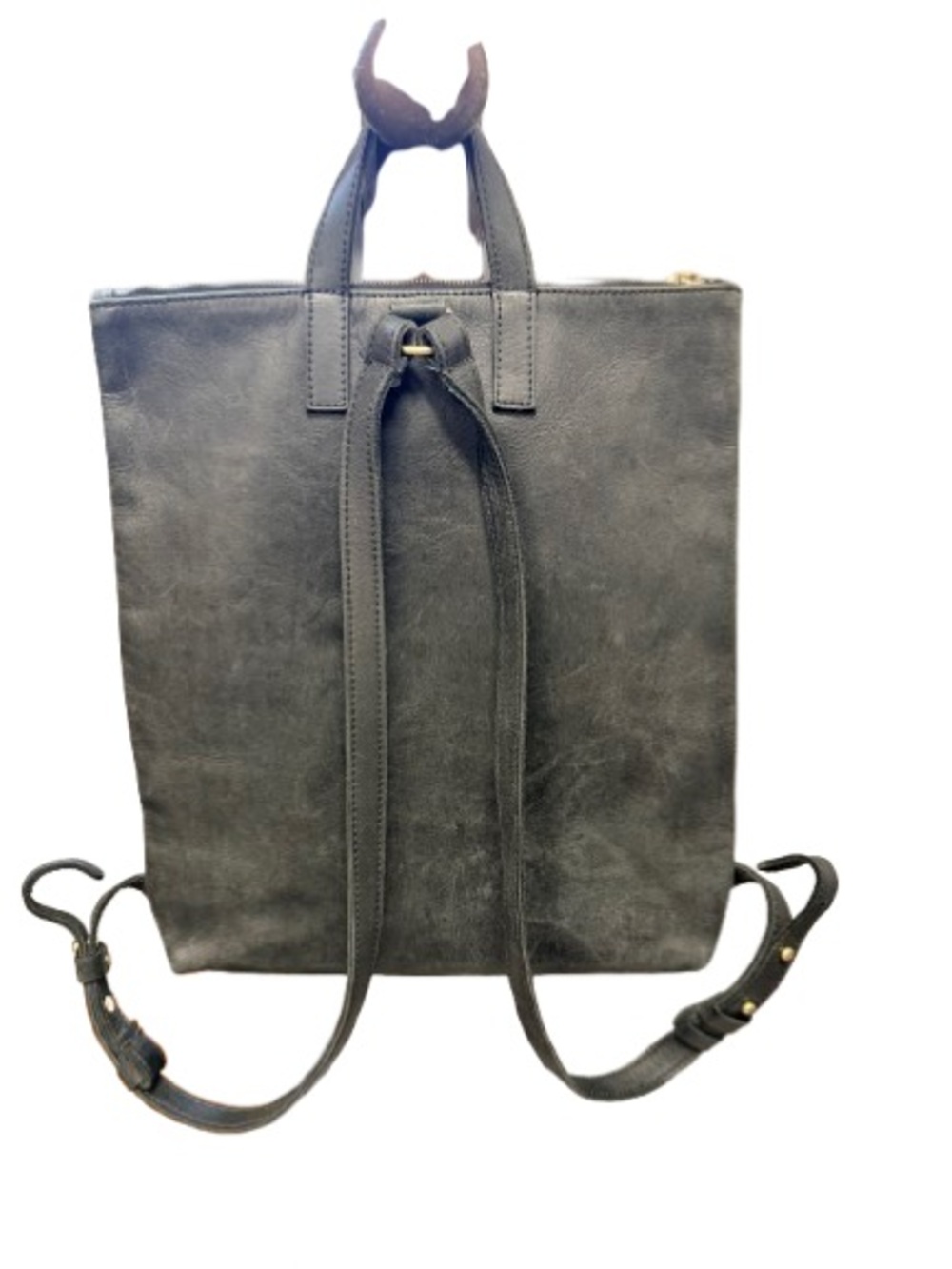 Parker Clay Black Miramar Backpack Tote Minimalist Leather Bag Ethiopia - Picture 2 of 6